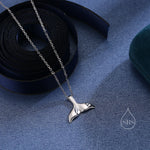 Whale Tail Pendant Necklace in Sterling Silver, Cute Whale Tail Necklace, Silver Whale Tail Necklace, Fish Tail Necklace
