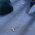 Whale Tail Pendant Necklace in Sterling Silver, Cute Whale Tail Necklace, Silver Whale Tail Necklace, Fish Tail Necklace