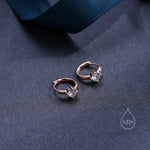 Tiny CZ Solitaire Huggie Hoop in Sterling Silver, Silver or Gold or Rose Gold, Single CZ Huggie Earrings, CZ Huggie Hoops