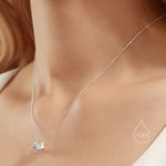 Tiny Origami Crane Pendant Necklace in Sterling Silver, Cute Japanese Crane Necklace, Silver Good Luck Origami Necklace