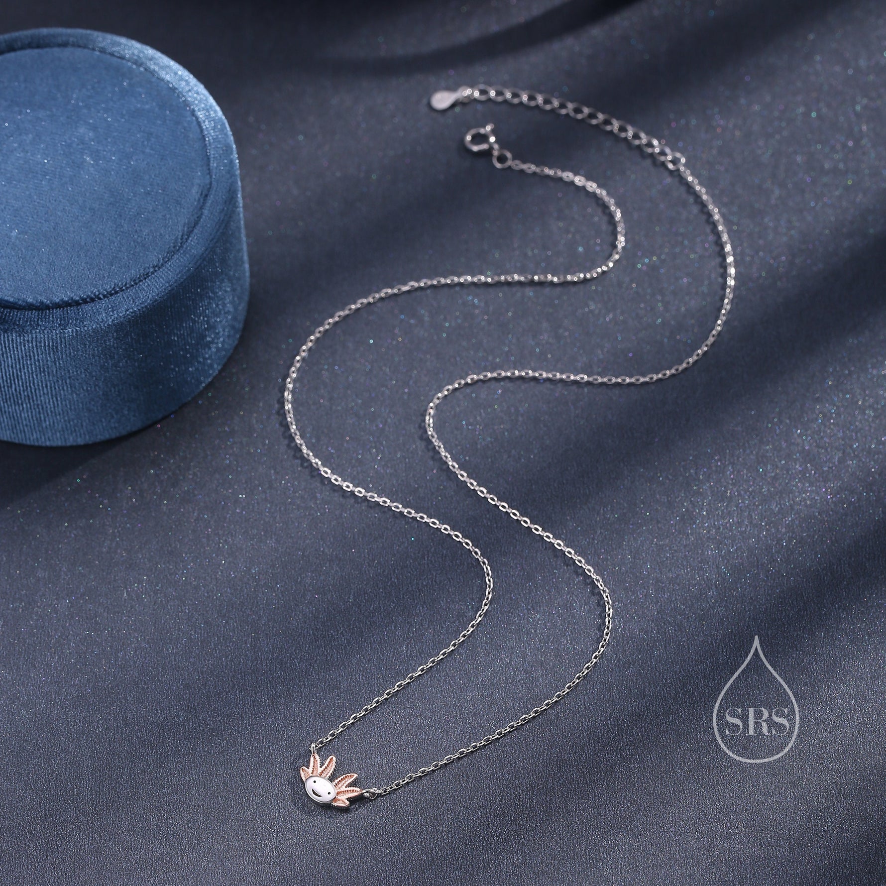 Axolotl Pendant Necklace in Sterling Silver, Cute Axolotl Necklace, Silver Axolotl Necklace, Fish Necklace