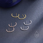 Minimalist Skinny Earlobe Cuff Earring in Sterling Silver, Simple Suspender Earring, Lobe Cuff, Silver or Gold