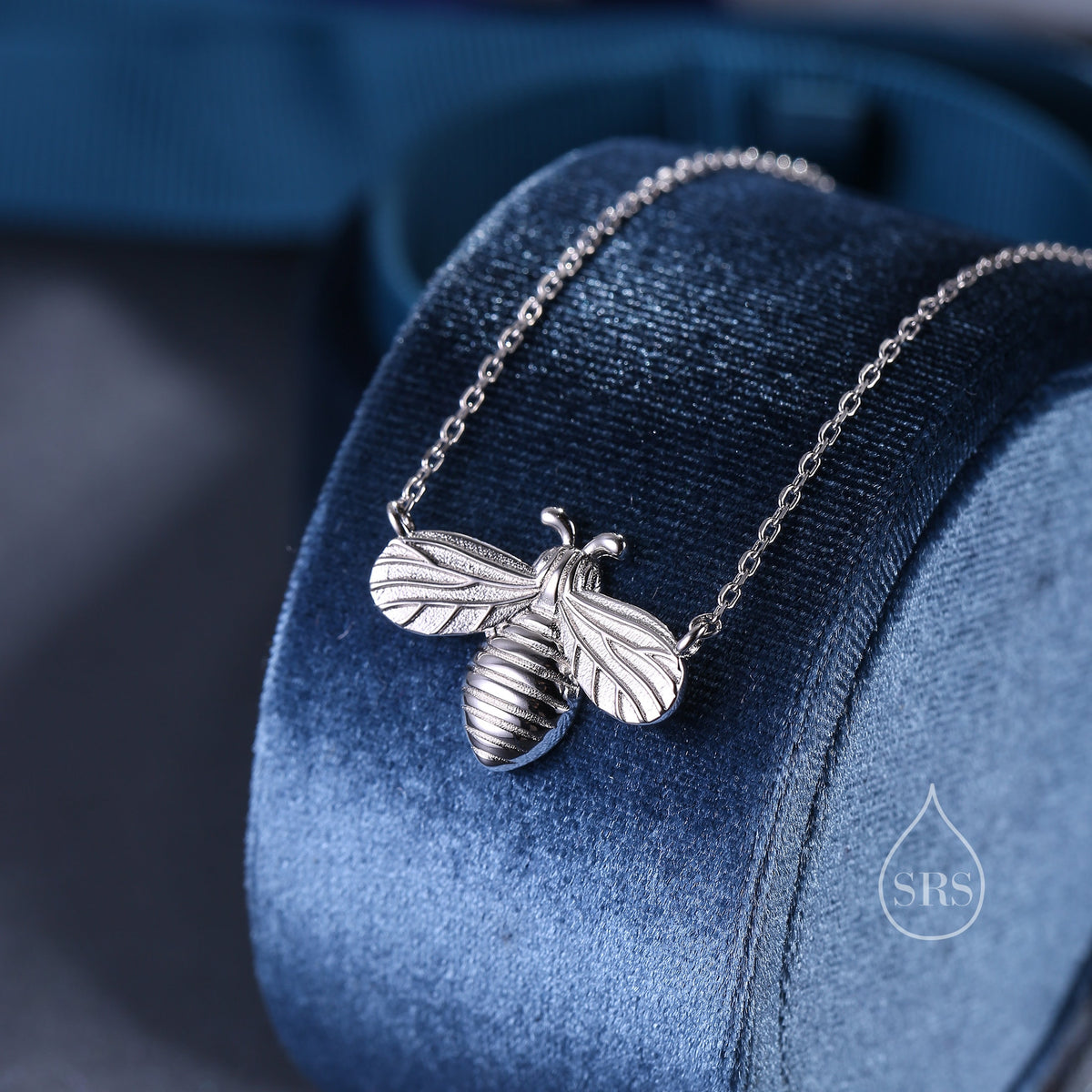 Beautiful Little Honey Bee Necklace in Sterling Silver 16'' - 18'' - Dainty and Delicate - Cute and Whimsical Jewellery