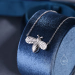 Beautiful Little Honey Bee Necklace in Sterling Silver 16'' - 18'' - Dainty and Delicate - Cute and Whimsical Jewellery