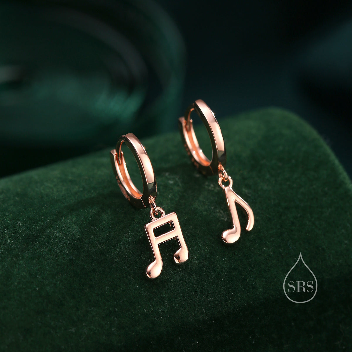 Musical Note Hoop Mismatched Pair of Music Symbol Huggie Hoop Earrings in Sterling Silve ...