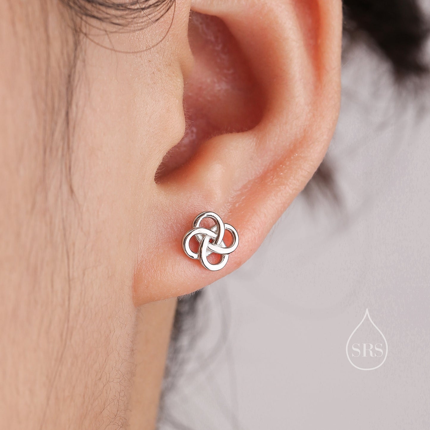 Celtic Knot Stud Earrings in Sterling Silver, Silver or Gold or Rose Gold, Celtic Knot Earrings, Celtic Earrings, Silver Celtic Earrings