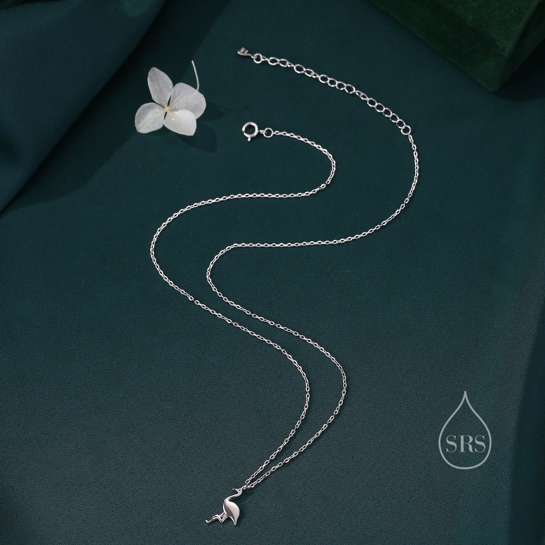 Flamingo Pendant Necklace in Sterling Silver, Flamingo Bird Necklace, Silver or Rose Gold - Cute Quirky and Fun Jewellery