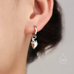 Anatomical Heart Huggie Hoop Earrings in Sterling Silver, Silver or Gold or Rose Gold, Beating Heart Hoop Earrings, Realistic Heart Earrings