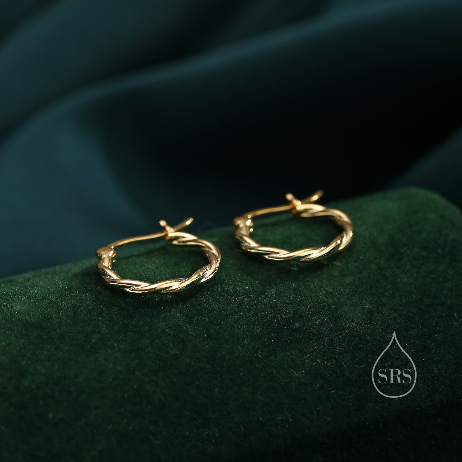 Sterling Silver Braided Huggie Hoops, Twist Hoops, Silver or Gold, Intertwining Hoop Earrings, Dainty Huggie Hoops Earrings, Mobius Hoops