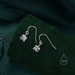 Lily of the valley Dangle Hook Earrings in Sterling Silver, Lily of the Valley Flower Dangle Earrings
