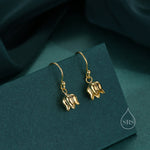 Lily of the valley Dangle Hook Earrings in Sterling Silver, Lily of the Valley Flower Dangle Earrings