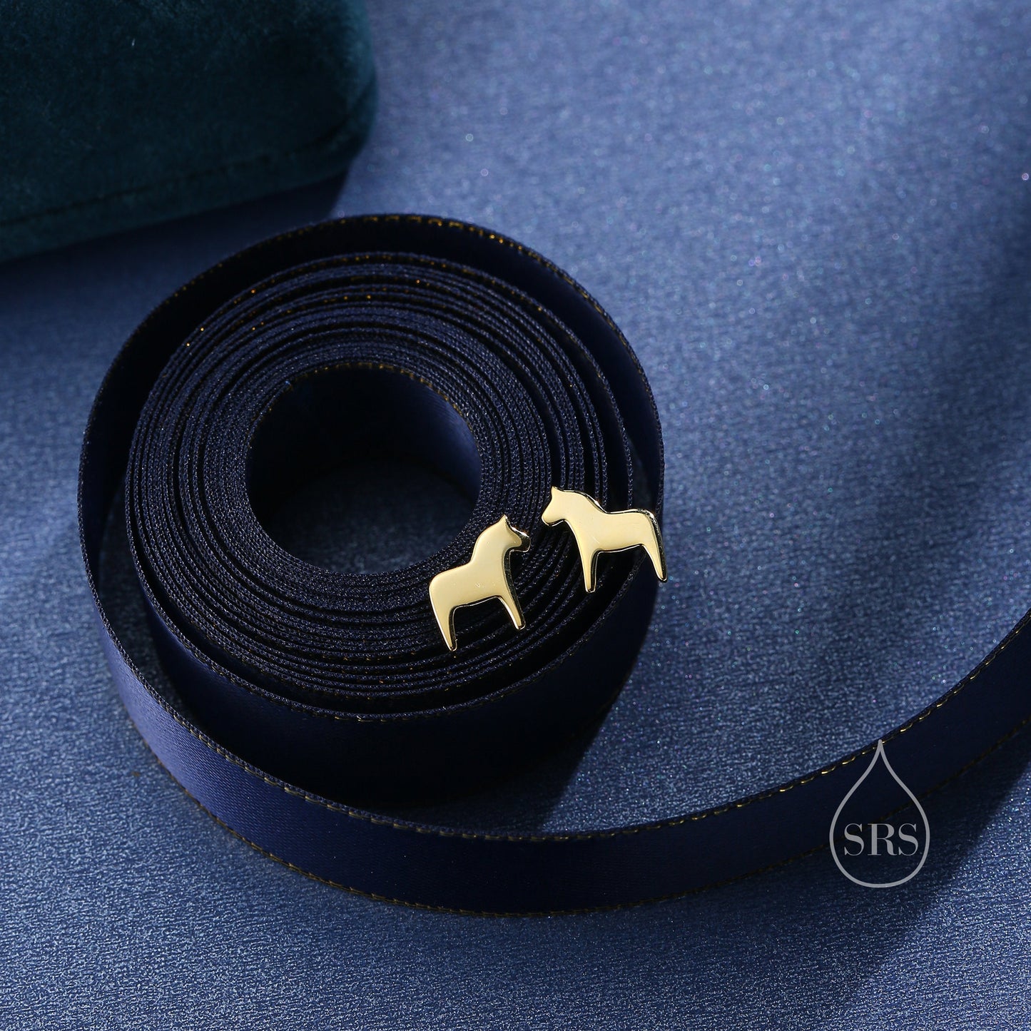 Dainty Dala Horse Stud Earrings in Sterling Silver - Nordic Style - Silver, Gold or Rose Gold, Swedish Design - Cute Animal Earrings - Fun