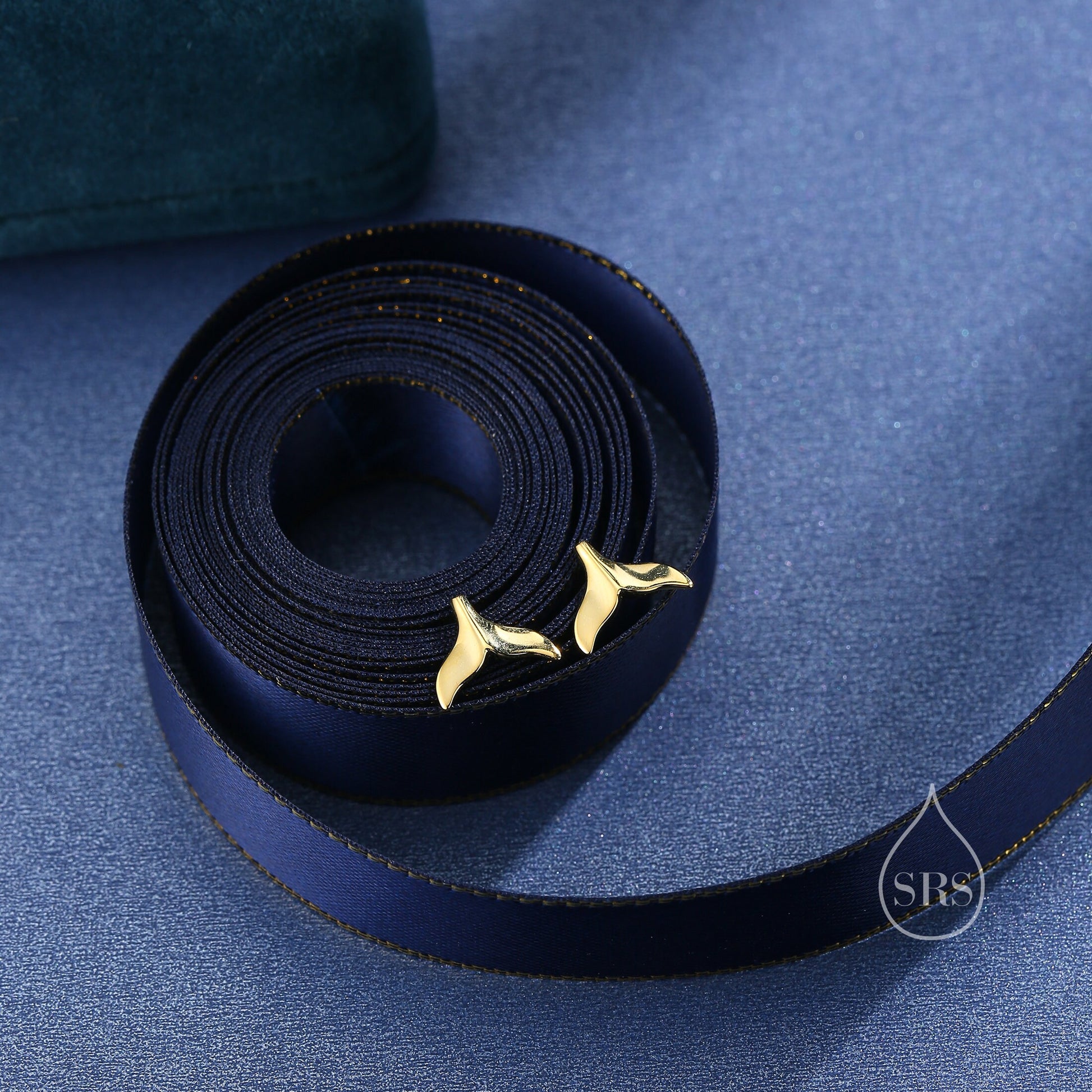 Whale Tail Screw Back / Stud Earrings in Sterling Silver, Silver or Gold or Rose Gold, Fish Tail Earrings, Fish Earrings