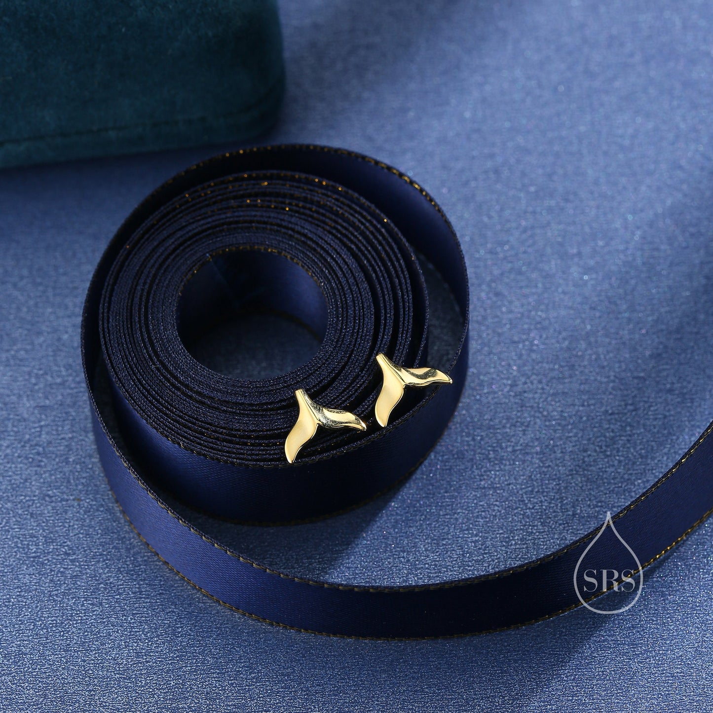 Whale Tail Stud Earrings in Sterling Silver, Silver or Gold or Rose Gold, Fish Tail Earrings, Fish Earrings, Silver Fish Earring, Nautical