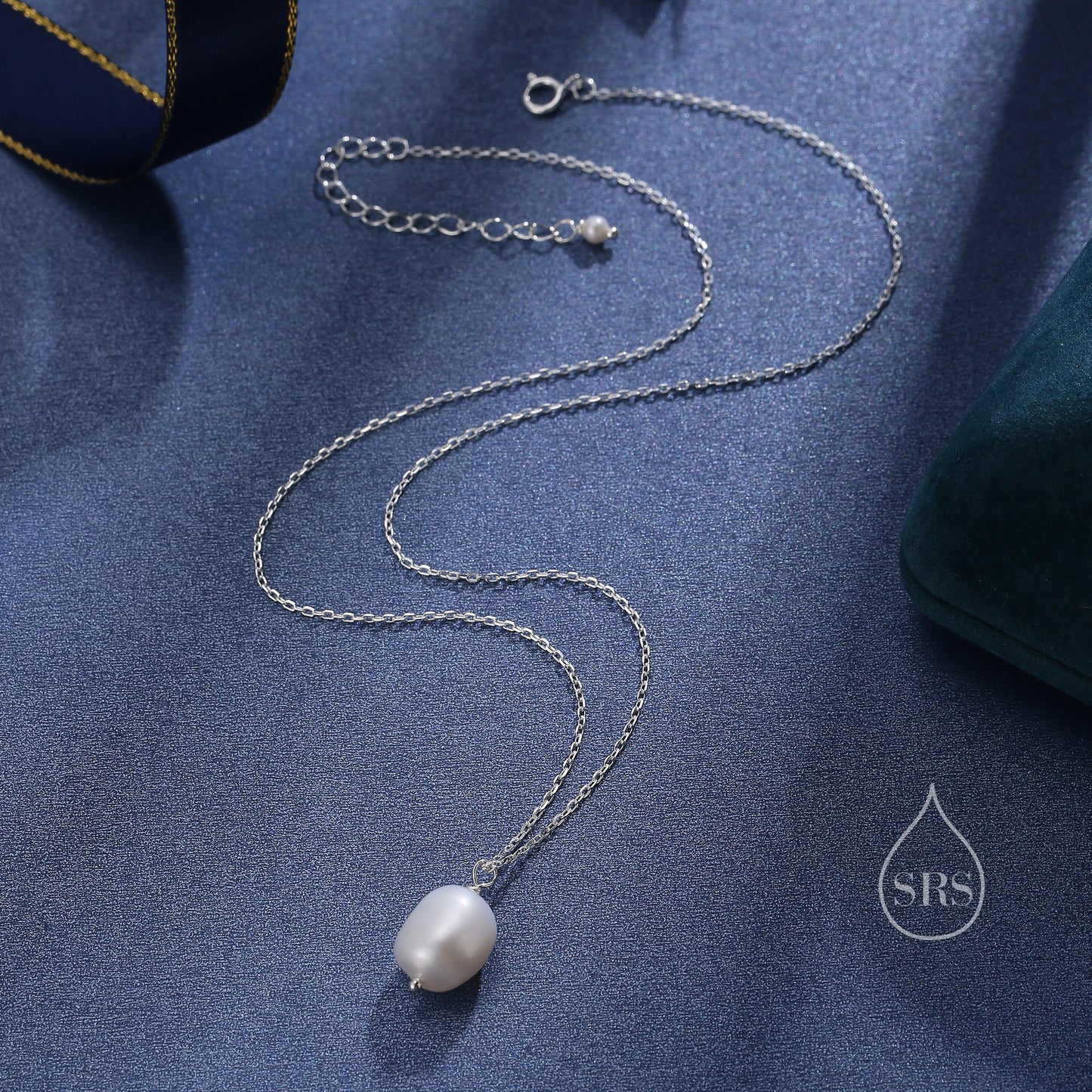 Delicate Genuine Baroque Pearl Pendant Necklace in Sterling Silver, Silver or Gold, Minimalist Pearl, One-of-a-kind Semi-precious