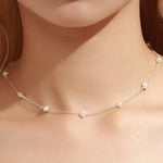 Freshwater Pearl Station Choker Necklace
