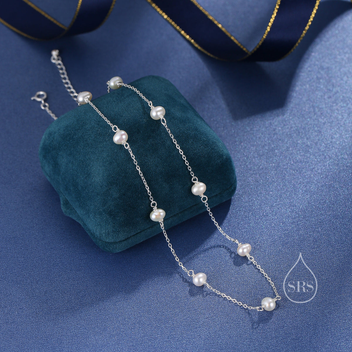 Freshwater Pearl Station Choker Necklace