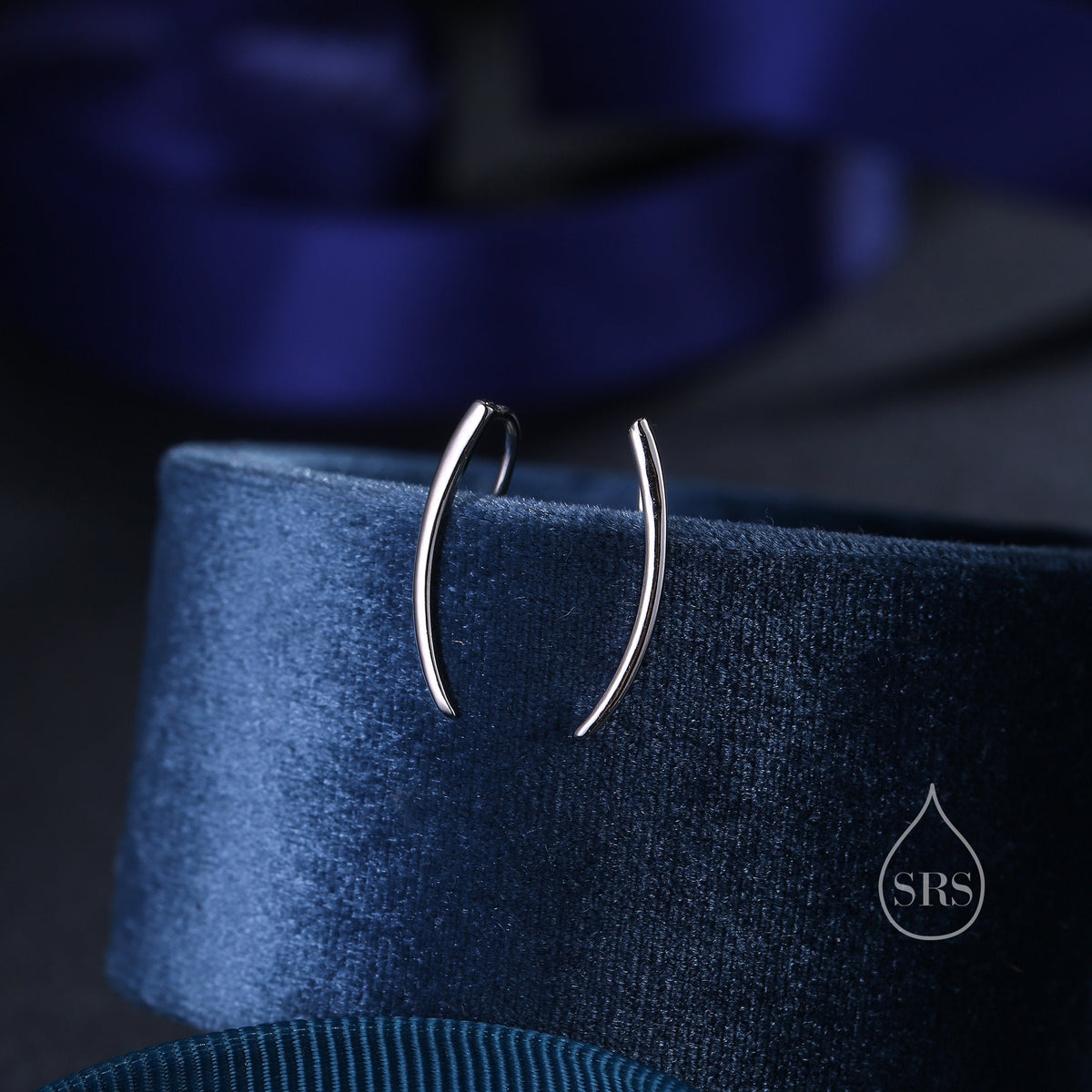 Minimalist Curved Bar Crawler Earrings in Sterling Silver, Silver or Gold or Rose Gold, Minimalist Geometric, Wave Ear Climbers
