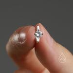 Tiny CZ Solitaire Huggie Hoop in Sterling Silver, Silver or Gold or Rose Gold, Single CZ Huggie Earrings, CZ Huggie Hoops