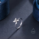 Sterling Silver Rotatable Pinwheel Ring, Fidget Ring, Adjustable Size Pinwheel Ring, Rotatable Ring, Dainty and Delicate