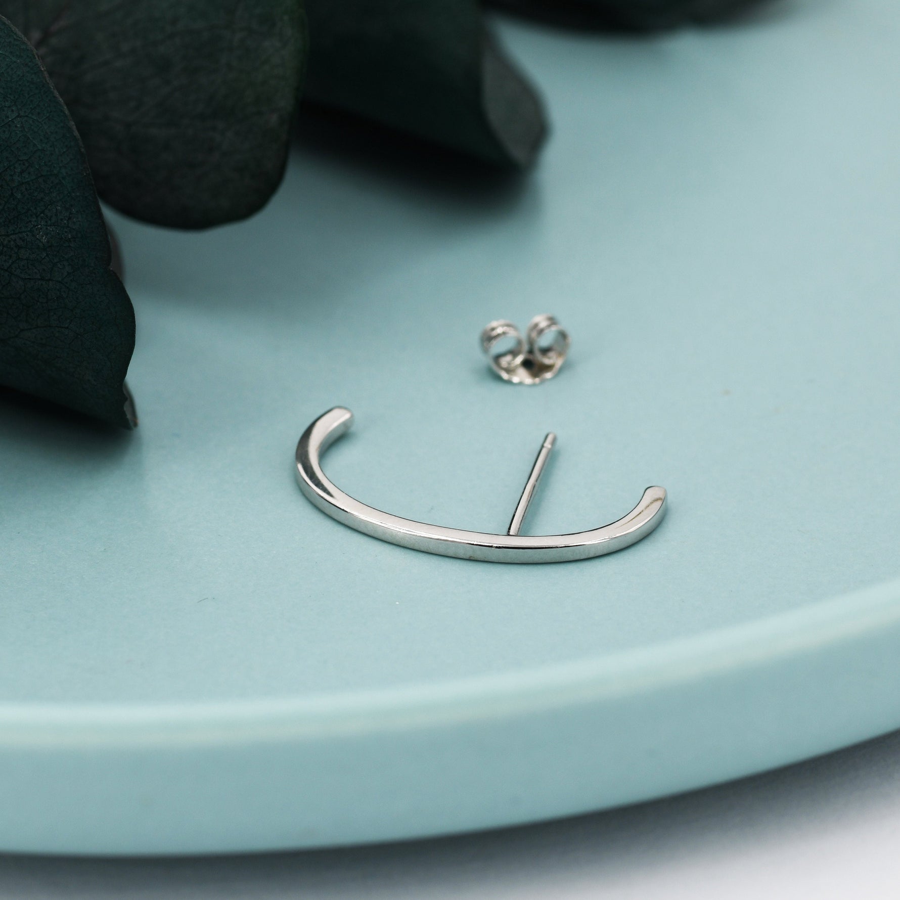 Minimalist Skinny Earlobe Cuff Earring in Sterling Silver, Simple Suspender Earring, Lobe Cuff, Silver or Gold