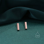 Chunky Geometric Bar Stud Earrings in Sterling Silver, Silver, Gold or Rose Gold, 10mm Bar Earrings,