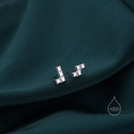 Retro Game Block Stud Earrings in Sterling Silver, Silver or Gold or Rose Gold, Sterling Silver Geometric Game Block Earrings