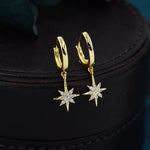Starburst Huggie Hoop Earrings