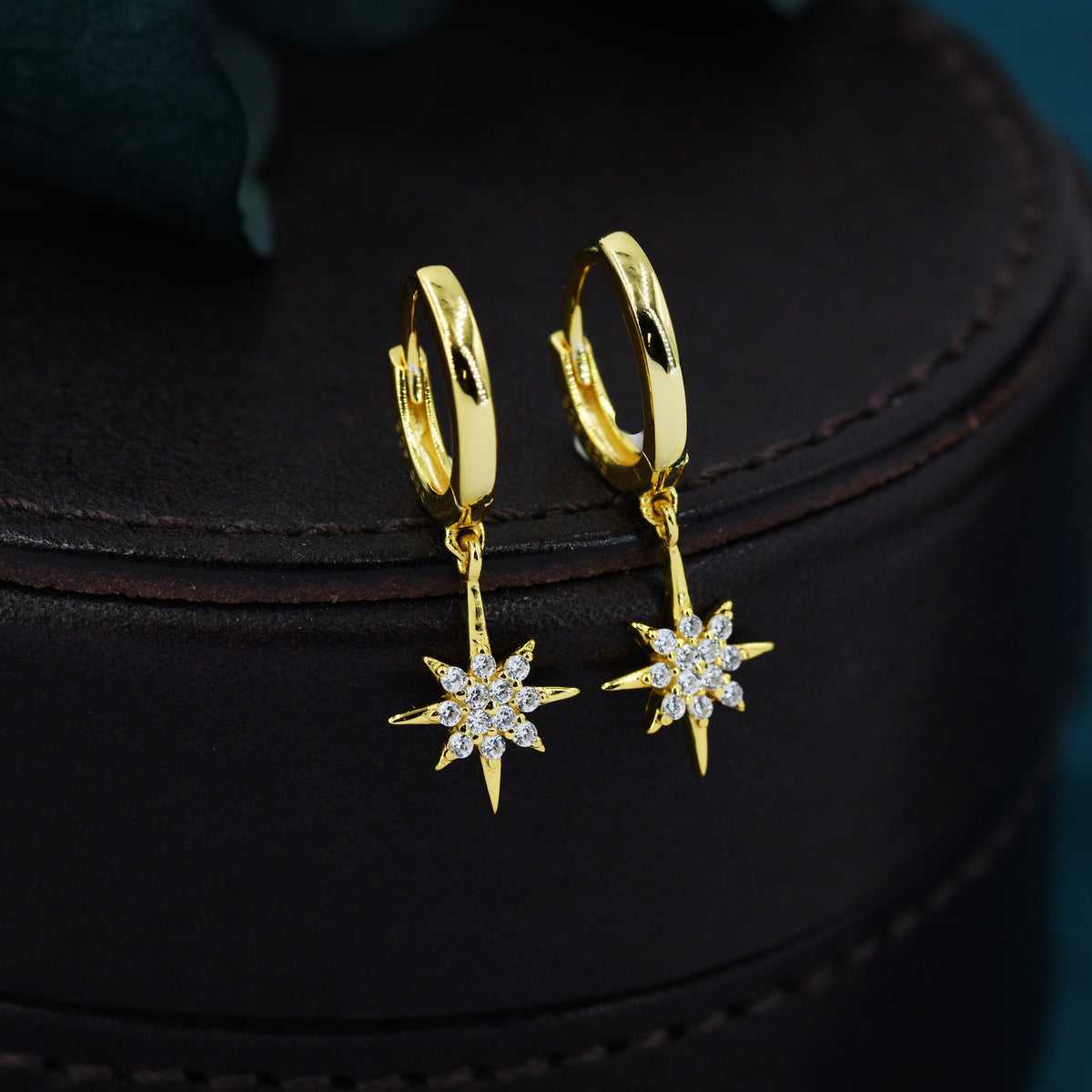 Starburst Huggie Hoop Earrings