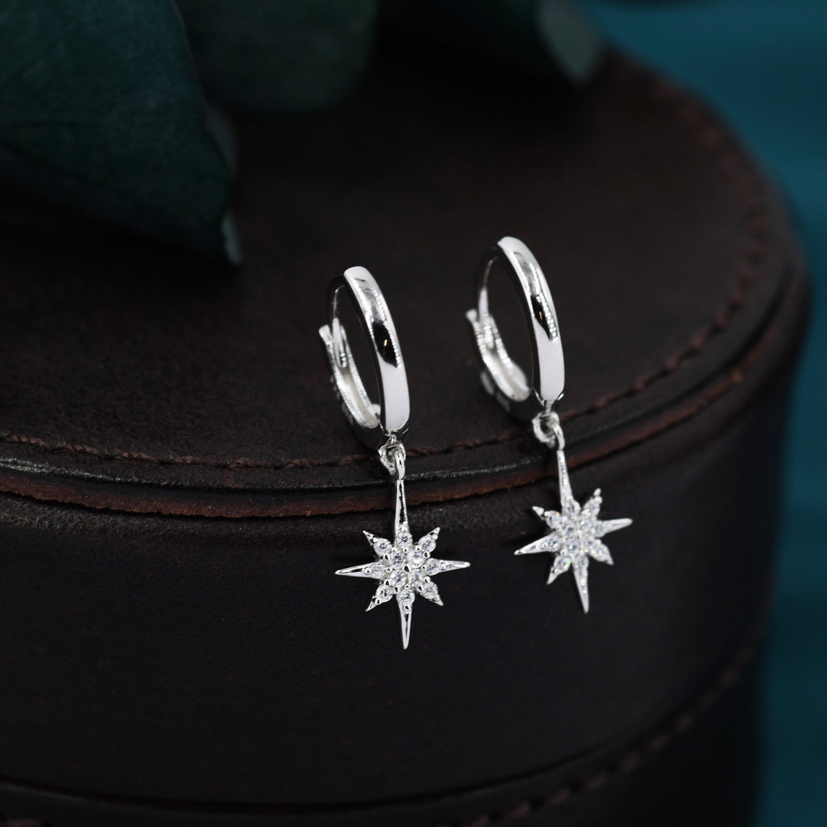 Starburst Huggie Hoop Earrings