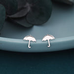 Umbrella Stud Earrings in Sterling Silver - Weather Earrings - Cute, Fun, Whimsical