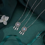 Dreamcatcher Pendant Necklace in Sterling Silver, Opal or Moonstone, Adjustable 16'' - 18''; - Cute Quirky and Fun Jewellery, Dream Catcher