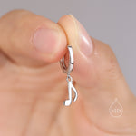 Mismatched Pair of Music Symbol Huggie Hoop Earrings in Sterling Silver, Silver, Gold or Rose Gold, Tiny Music Note Hoops