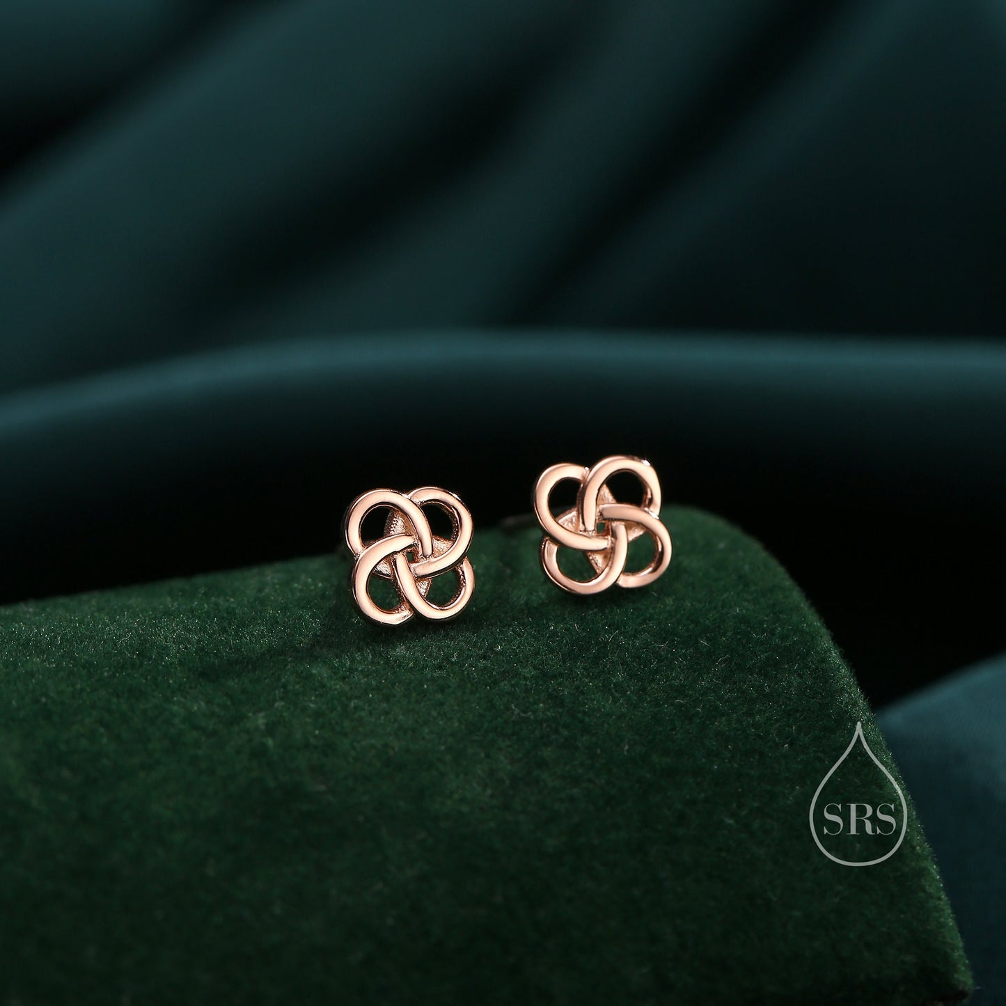 Celtic Knot Stud Earrings in Sterling Silver, Silver or Gold or Rose Gold, Celtic Knot Earrings, Celtic Earrings, Silver Celtic Earrings