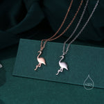 Flamingo Pendant Necklace in Sterling Silver, Flamingo Bird Necklace, Silver or Rose Gold - Cute Quirky and Fun Jewellery