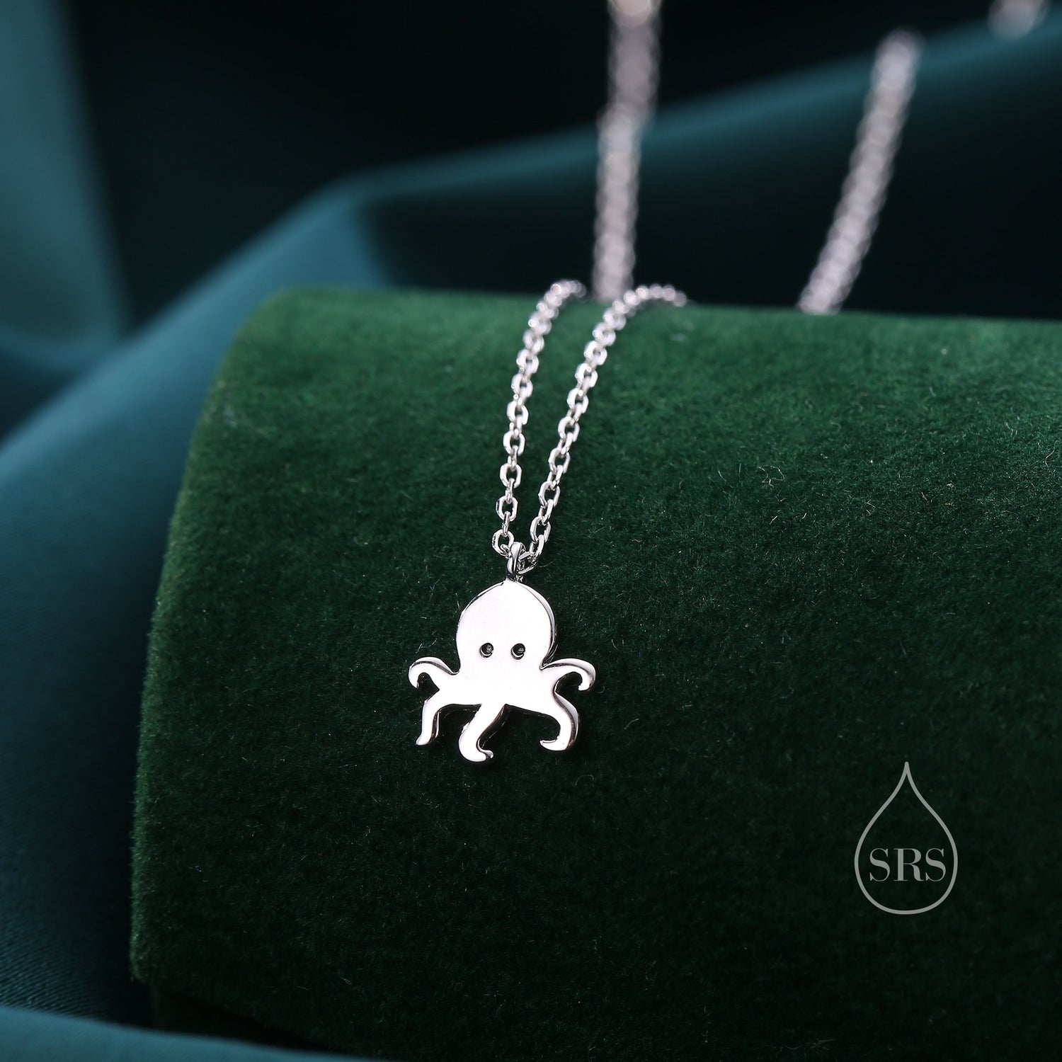 Octopus Pendant Necklace in Sterling Silver, Silver or Gold - Cute Quirky and Fun Fish Jewellery