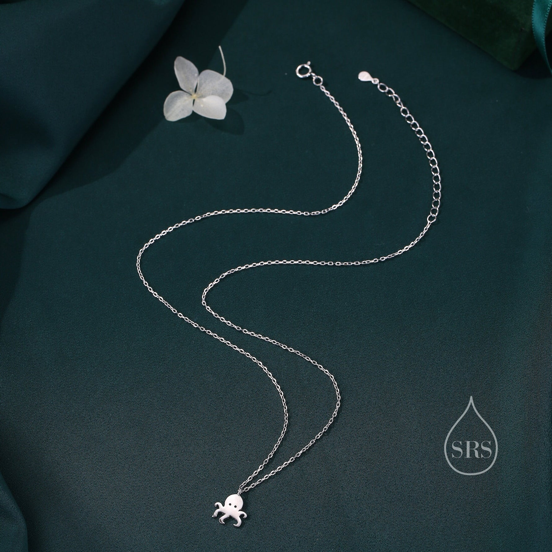 Octopus Pendant Necklace in Sterling Silver, Silver or Gold - Cute Quirky and Fun Fish Jewellery
