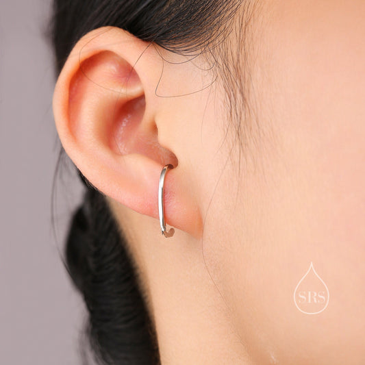 Minimalist Skinny Earlobe Cuff Earring in Sterling Silver, Simple Suspender Earring, Lobe Cuff, Silver or Gold