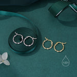 Sterling Silver Braided Huggie Hoops, Twist Hoops, Silver or Gold, Intertwining Hoop Earrings, Dainty Huggie Hoops Earrings, Mobius Hoops