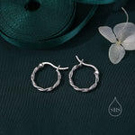 Sterling Silver Braided Huggie Hoops, Twist Hoops, Silver or Gold, Intertwining Hoop Earrings, Dainty Huggie Hoops Earrings, Mobius Hoops
