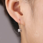 Lily of the valley Dangle Hook Earrings in Sterling Silver, Lily of the Valley Flower Dangle Earrings