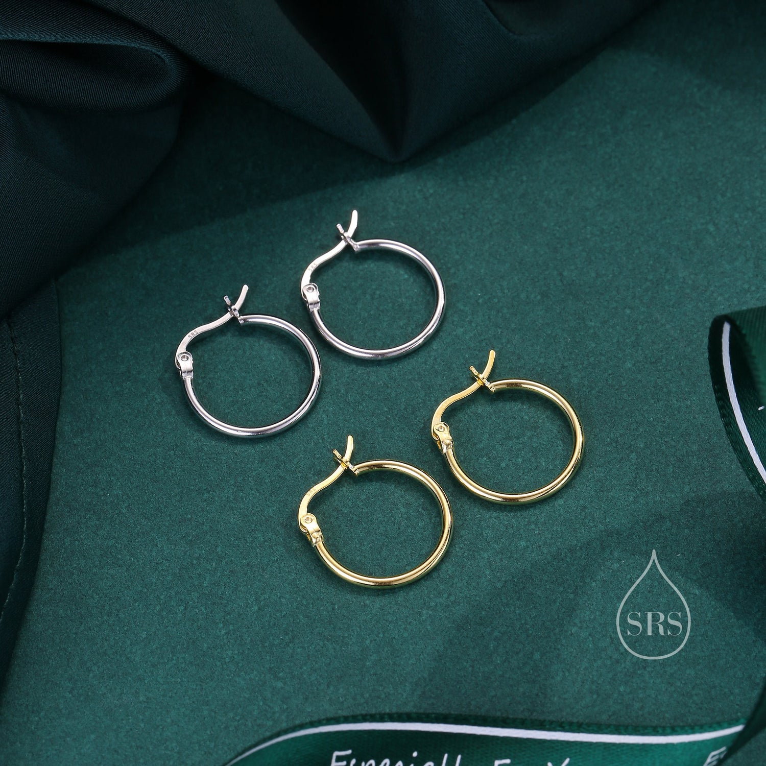 Pair of Minimalist Huggie Hoop Earrings in Sterling Silver,  Plain Hoop Earrings , Two Sizes Available, Simple Hoop Earrings