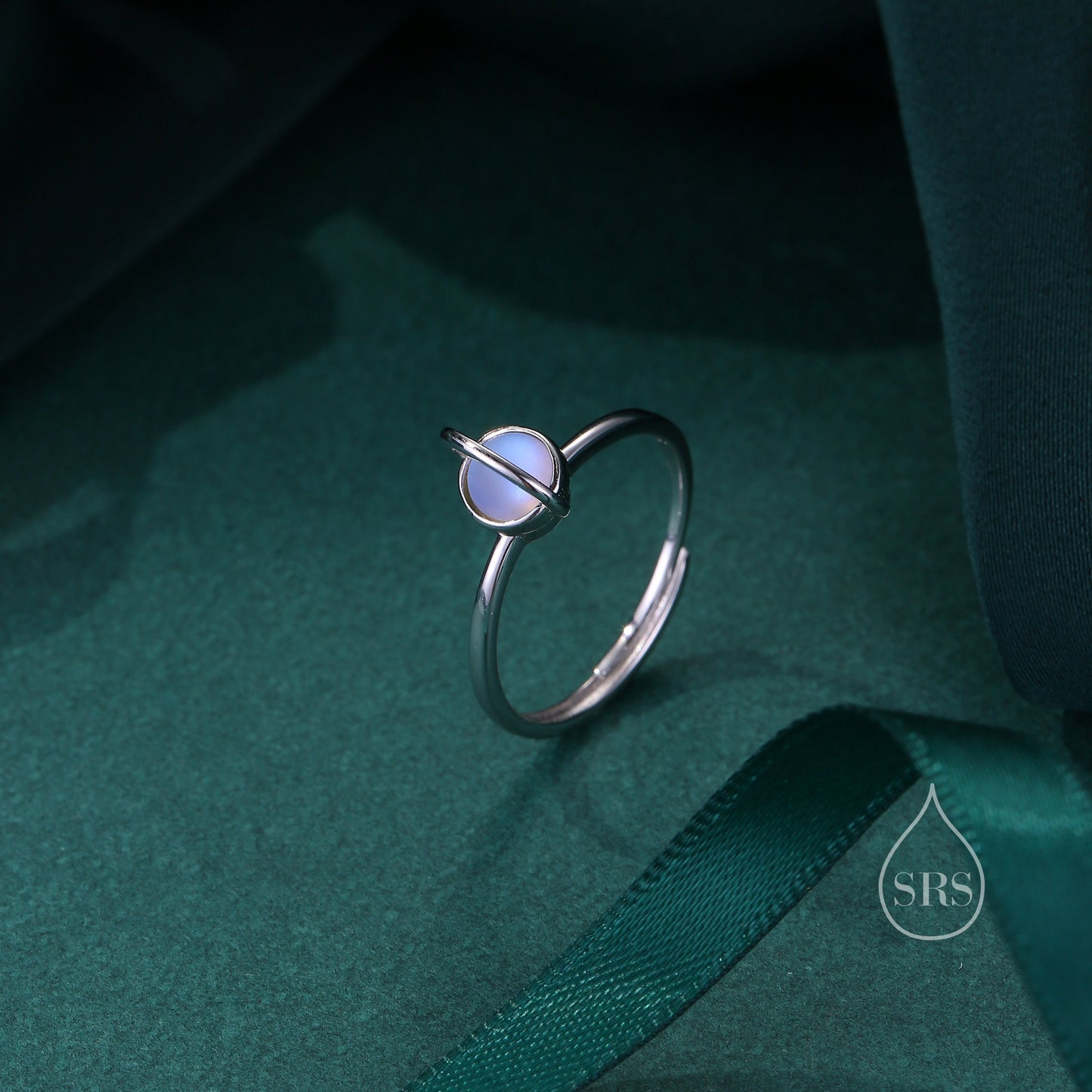 Sterling Silver Rotatable Planet Ring, Fidget Ring, Adjustable Size Pinwheel Ring, Rotatable Ring, Dainty and Delicate