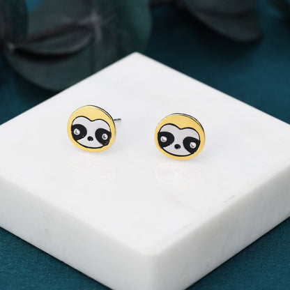 Sloth Stud Earrings in Sterling Silver, Cute Fun Quirky Monkey Jewellery, Jewelry Gift for Her, Animal Lover, Nature Inspired