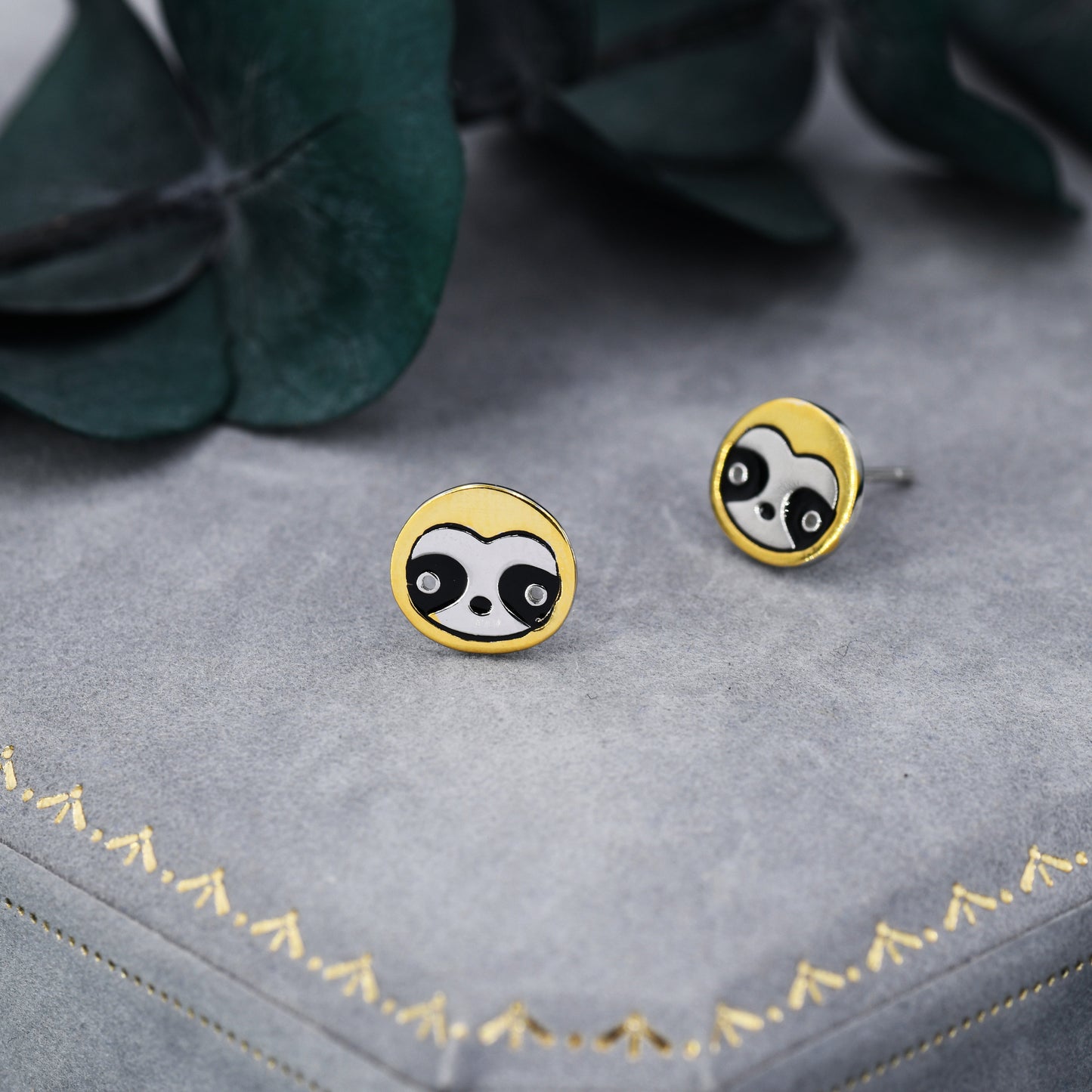 Sloth Stud Earrings in Sterling Silver, Cute Fun Quirky Monkey Jewellery, Jewelry Gift for Her, Animal Lover, Nature Inspired