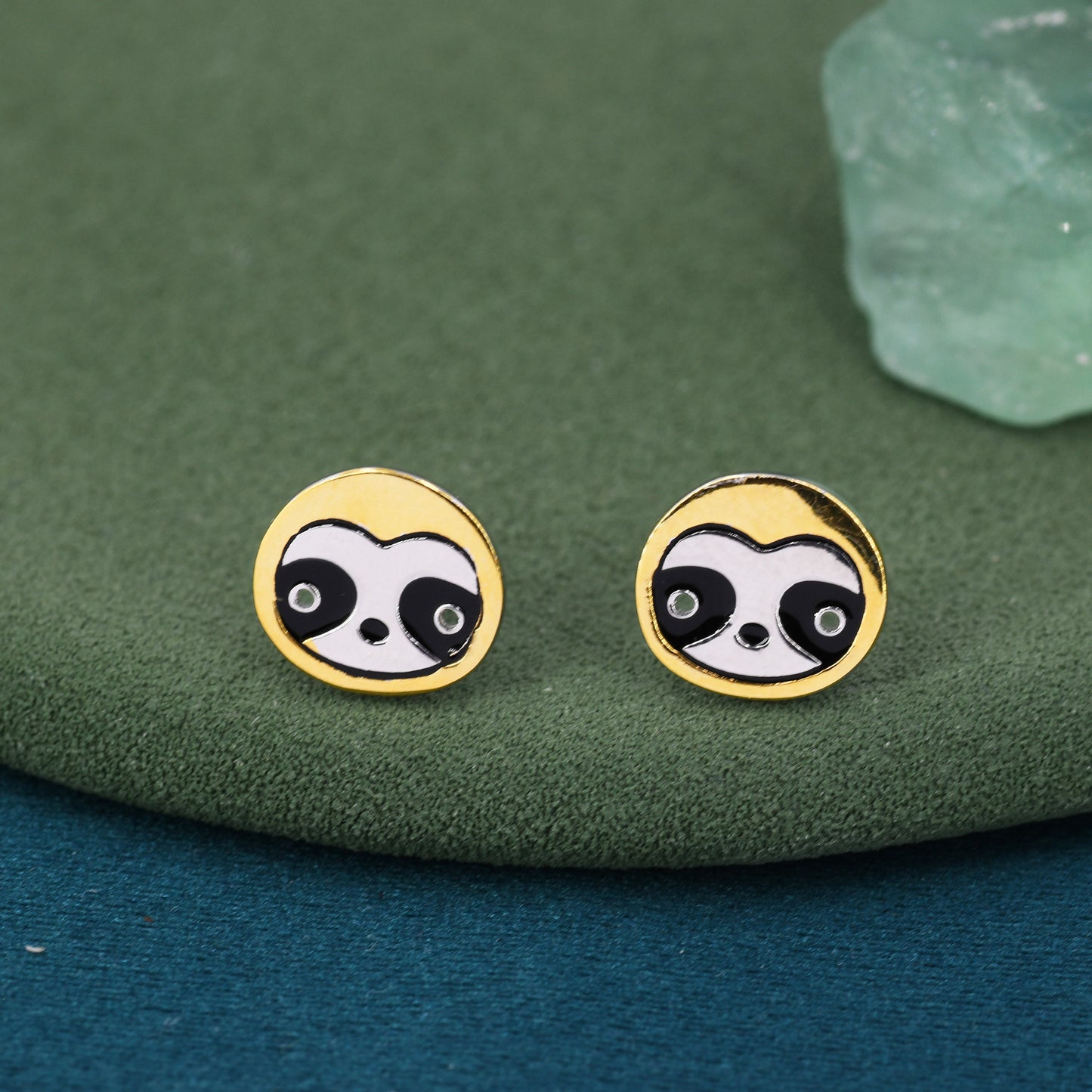 Sloth Stud Earrings in Sterling Silver, Cute Fun Quirky Monkey Jewellery, Jewelry Gift for Her, Animal Lover, Nature Inspired