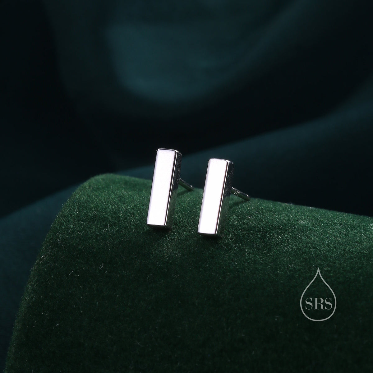 Chunky Geometric Bar Stud Earrings in Sterling Silver, Silver, Gold or Rose Gold, 10mm Bar Earrings,
