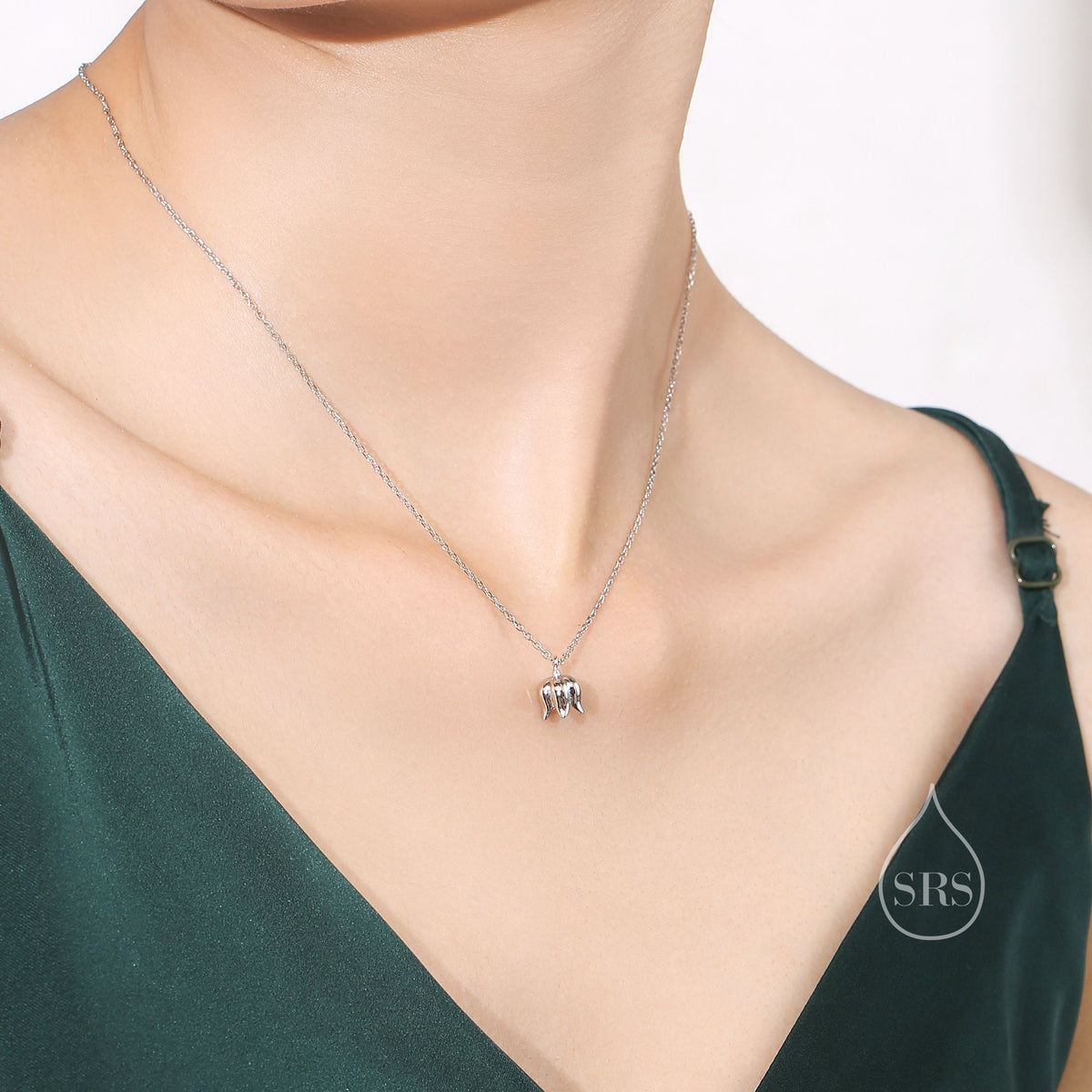 Tiny Lily of the valley Flower Pendant Necklace in Sterling Silver, Silver or Gold, Lily of the Valley Flower Necklace