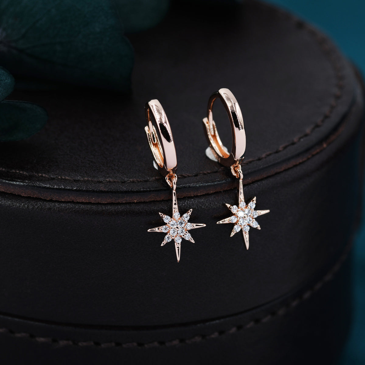 Starburst Huggie Hoop Earrings