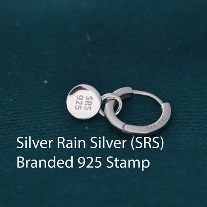 Semi-Precious Gemstone Cabochon Hoop Earrings in Sterling Silver, Detachable Natural Stone Coin Dangle Hoop Earrings, Interchangeable